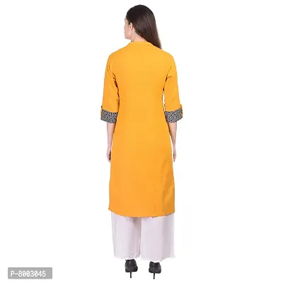 Faunashaw Women Cotton Slub Staright Kurti-thumb5