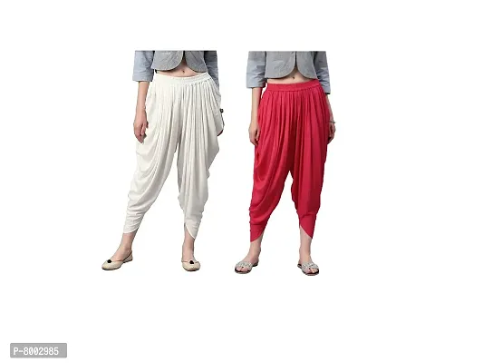 Faunashaw Women Stylish Dhoti Pants Salwar Bottom Wear For Girls/Womens/Ladies Pack Of 2 {Multicolor}-thumb0