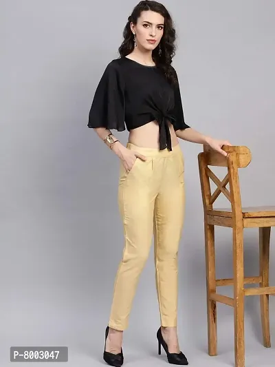 Faunashaw Women Regular Fit Solid Trouser Pant Bottom Wear-thumb3