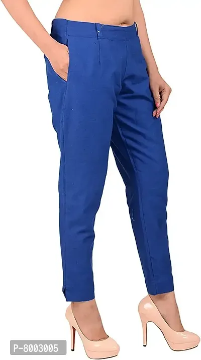 Faunashaw Women Regular Fit Solid Trouser Pant Bottom Wear-thumb2