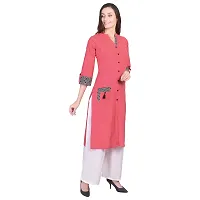 Faunashaw Women Cotton Slub Staright Kurti-thumb1