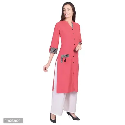 Faunashaw Women Cotton Slub Staright Kurti-thumb2