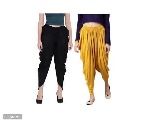 Faunashaw Women Stylish Dhoti Pants Salwar Bottom Wear For Girls/Womens/Ladies Pack Of 2 {Multicolor}-thumb0