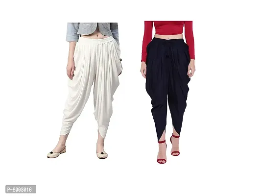 Faunashaw Women Stylish Dhoti Pants Salwar Bottom Wear For Girls/Womens/Ladies Pack Of 2 {Multicolor}