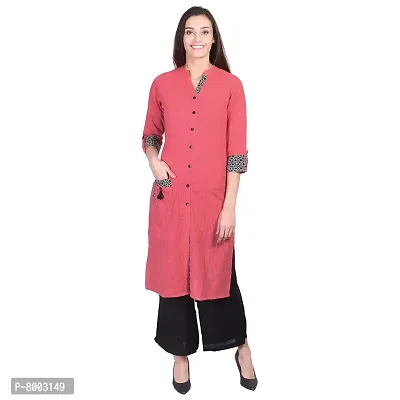 Faunashaw Women's Cotton Solid Kurta Palazzo Set