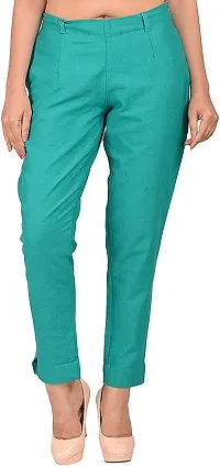 Faunashaw Women Regular Fit Casual Trouser Pants Cotton Flex Slim Fit Straight for Girls/Ladies/Women-thumb1