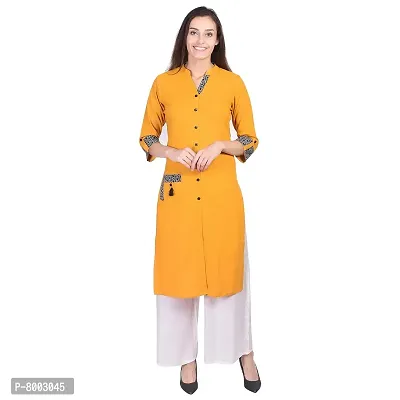 Faunashaw Women Cotton Slub Staright Kurti-thumb0