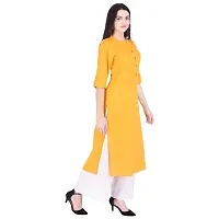 Faunashaw Women Cotton Solid Staright Kurti-thumb3