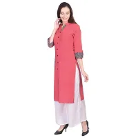 Faunashaw Women Cotton Slub Staright Kurti-thumb2