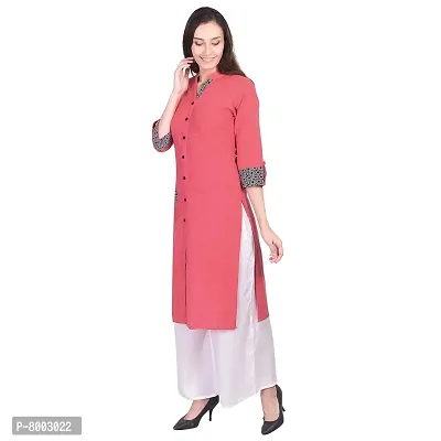 Faunashaw Women Cotton Slub Staright Kurti-thumb3