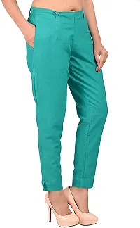 Faunashaw Women Regular Fit Solid Trouser Pant Bottom Wear-thumb1