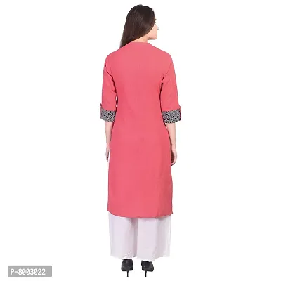 Faunashaw Women Cotton Slub Staright Kurti-thumb5