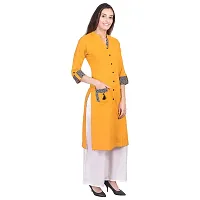 Faunashaw Women Cotton Slub Staright Kurti-thumb1