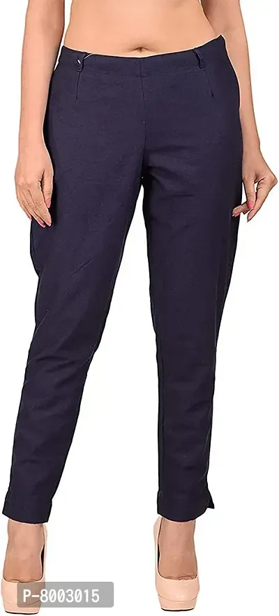 Faunashaw Women Regular Fit Solid Trouser Pant Bottom Wear-thumb0