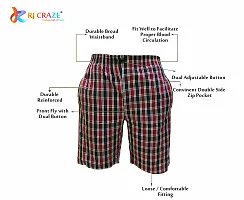 Relaxed Cotton Casual Elastic Shorts, Adjustable Button+Zip Pocket-thumb2