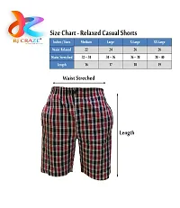 Relaxed Cotton Casual Elastic Shorts, Adjustable Button+Zip Pocket (M, Blue)-thumb3