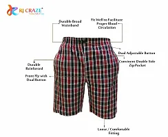 Relaxed Cotton Casual Elastic Shorts, Adjustable Button+Zip Pocket Tomato Red-thumb2