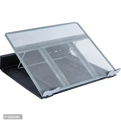 Aluminium Folding Laptop Stand for Tablet, Lenovo, Dell XPS, HP, Lenovo, MacBook Air Pro, More 10-15.6&rdquo; Laptops | Ergonomic Design | Foldable | Heat Vent | Grey | Adjustable-thumb0