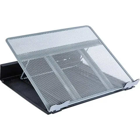 Aluminium Folding Laptop Stand for Tablet, Lenovo, Dell XPS, HP, Lenovo, MacBook Air Pro, More 10-15.6&rdquo; Laptops | Ergonomic Design | Foldable | Heat Vent | Grey | Adjustable