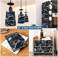 60Cm X 200Cm Kitchen Wallpaper Oil Proof Waterproof Self Adhesive Wall Stickers For Kitchen Anti Mold And Heat Resistant Aluminum Backsplash Wallpaper Black-thumb3