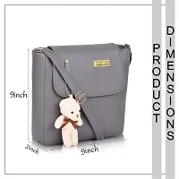 NRST Stylish Women Sling Bag - Regular Size PU Travel Detachable Sling Bags/School Bag/Office Sling Bag For Women (Grey)-thumb3