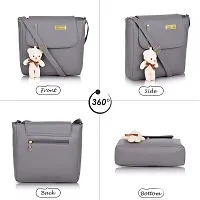 NRST Stylish Women Sling Bag - Regular Size PU Travel Detachable Sling Bags/School Bag/Office Sling Bag For Women (Grey)-thumb4