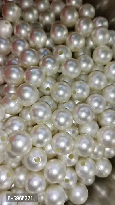 12 mm pearl Beads for Beading Jwellery for Art and Craft Work and DIY Accessories 100 pieces Material Type: Plastic Type: Jewellery Making Kits 12 mm pearl Beads-thumb0