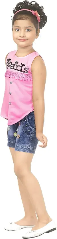 Atalia Girl's Cotton Blend Embroidered Top and Jeans Set, Pink (Size: 2-3 Years);[P-PARIS-20]-thumb2