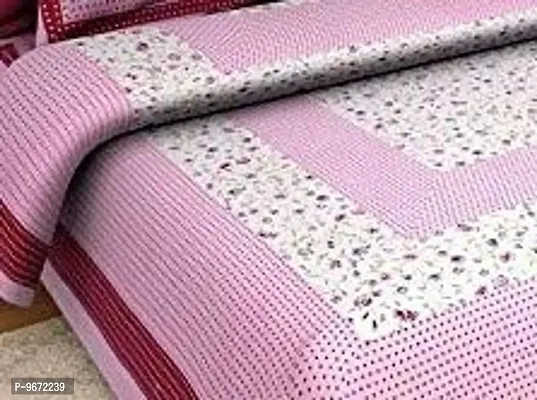 Doraya King Size Double Bed Sheet with Pillow Covers Pure Cotton Traditional Jaipuri Printed Bedcover (Pink, King)-thumb4