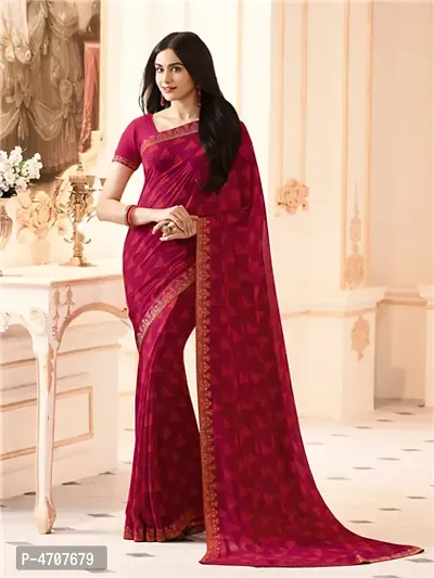 Stylish Georgette Printed Saree With Blouse Piece