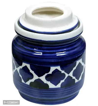 RAJ ROYAL Ceramic Storage Container Jar with Lid Storage Canister (Blue) -1.25 kg-thumb2