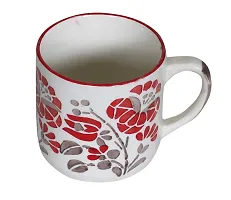 RAJ ROYAL Ceramic Stylish Coffee Mugs Tea Cup for Kids Girls Boys Flower Printed Design Microwave Cup with Handle Ideal Best Gift for Friends Anniversary Birthday - (Set of 6, Capacity - 300 ml)-thumb3