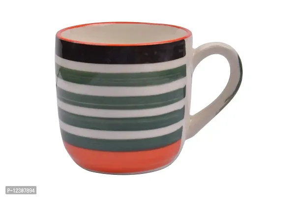 RAJ ROYAL? Handcrafted Ceramic Teacups Mugs Saucers Coffee Cups Handmade for Home Office Shop Gift for Friends and Family Set of 6 Multicolor line-thumb2