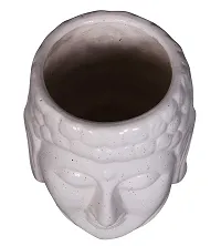 RAJ ROYAL Handcrafted Ceramic Bhuddha Shape Flower Vase for Living Room Handmade Decorative Vases Pot Planter for Garden for Home Office Decoration Pots for Office Home Gift for Friends and Family,White-thumb3