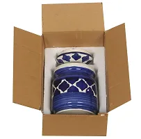 RAJ ROYAL Ceramic Storage Container Jar with Lid Storage Canister (Blue) -1.25 kg-thumb3