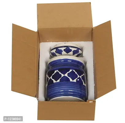 RAJ ROYAL Ceramic Storage Container Jar with Lid Storage Canister (Blue) -1.25 kg-thumb4