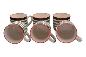 RAJ ROYAL? Handcrafted Ceramic Teacups Mugs Saucers Coffee Cups Handmade for Home Office Shop Gift for Friends and Family Set of 6 Multicolor line-thumb3