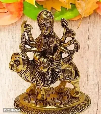 Durga Maa Murti Sheravali Maa Metal Statue For Pooja Room Showpiece