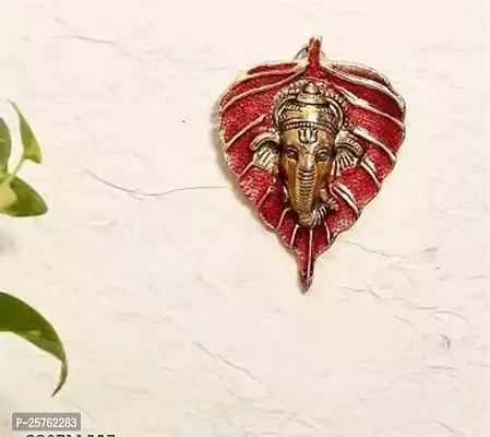 Metal Wall Hanging Leaf Shaped With Figurine