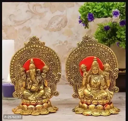 Laxmi Ganesha Ji Murti Laxmi Ganesha Metal Statue God Statue For Temple-thumb0