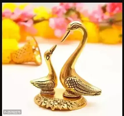 Pair Of Kissing Duck Pair Of Loving Duck Gold Plated Kissing Duck Metal Decorative Showpiece-thumb0
