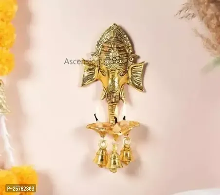 Ganesh Wall Hanging Deepak With Bell Decorative Showpiece-thumb0