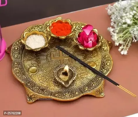 Pooja Thali With Diya Home And Office Temple And Pooja Room-thumb0