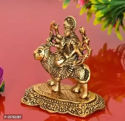 Durga Maa Murti Sheravali Maa Metal Statue For Pooja Showpiece-thumb0