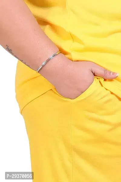 Contemporary Yellow Cotton Solid Co-Ords Sets For Women-thumb4