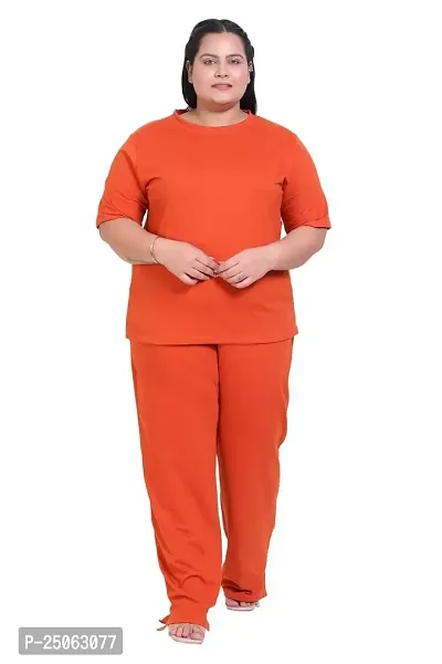 Canidae Women's Cotton Relaxed Fit|Cord Set for Women Western Suit|Suit Set|Two Piece Dress for Women Western|Dress for Women|Coord Sets|Two Piece Outfit|Dress for Girls (Regular, LARGE, ORANGE)-thumb0