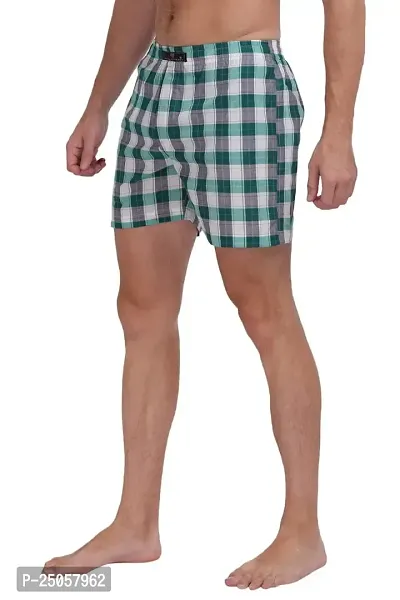 Men?s Checked Boxers ,Comfortable Printed Boxers, Elastic Waist ,100% Cotton,Best Comfort Fit , Durable,Everyday Wear-thumb3