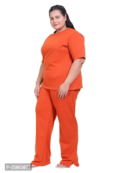 Canidae Women's Cotton Relaxed Fit|Cord Set for Women Western Suit|Suit Set|Two Piece Dress for Women Western|Dress for Women|Coord Sets|Two Piece Outfit|Dress for Girls (Regular, LARGE, ORANGE)-thumb2