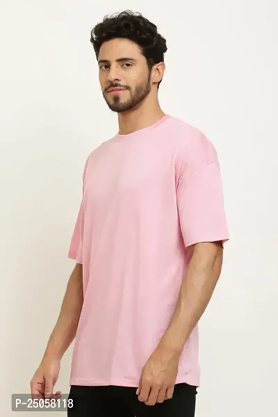CANIDAE Cool Oversized T-Shirts for Men || Trendy T-Shirts || Amazing Colours (Medium, Baby Pink)-thumb3