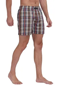Men?s Checked Boxers ,Comfortable Printed Boxers, Elastic Waist ,100% Cotton,Best Comfort Fit , Durable,Everyday Wear-thumb1